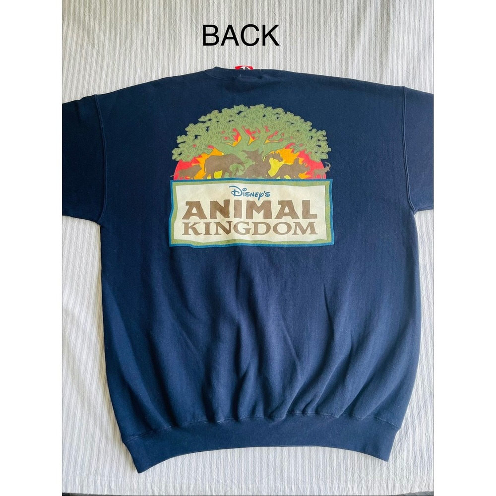 Vintage‎ Disney Animal Kingdom Sweatshirt Navy Men's XL Unisex Made in USA 90s